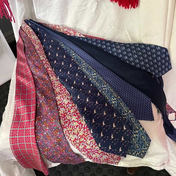 Authentic Vintage Hermes Silk Neck Tie (pick 1) - Picture 1 of 16